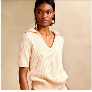 Banana Republic Cotton Sailor Neck Sweater Women’s Size Large